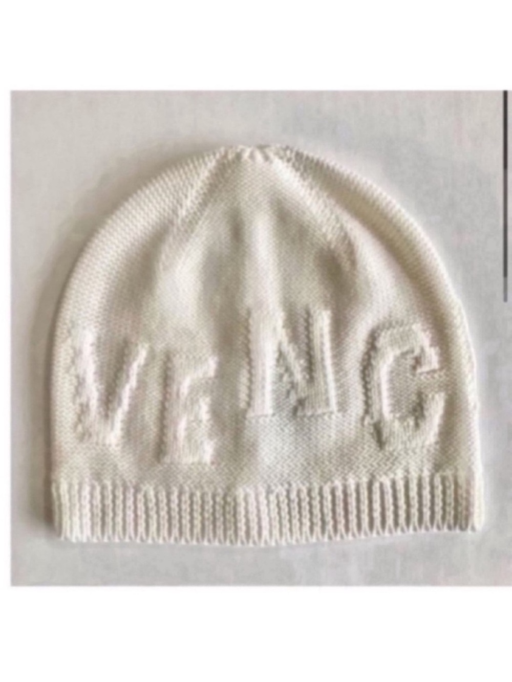 Givenchy Kids Cream Knit Beanie with Embossed Logo